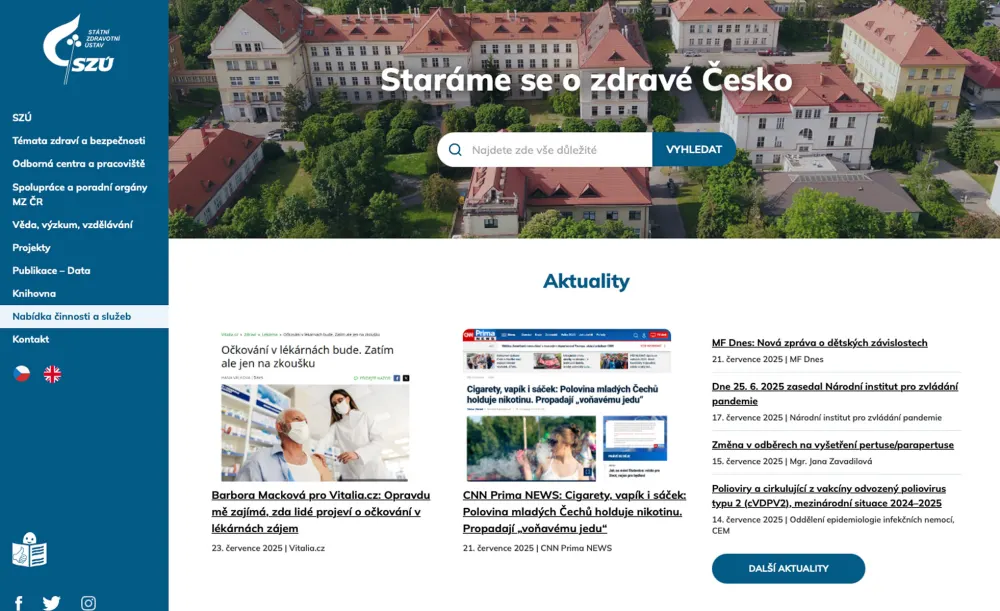 Web Státního zdravotního ústavu