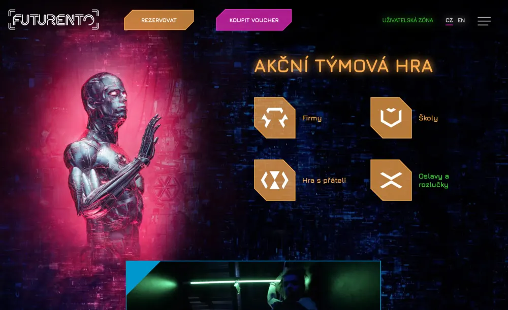 Web Futurento, akční týmová hra
